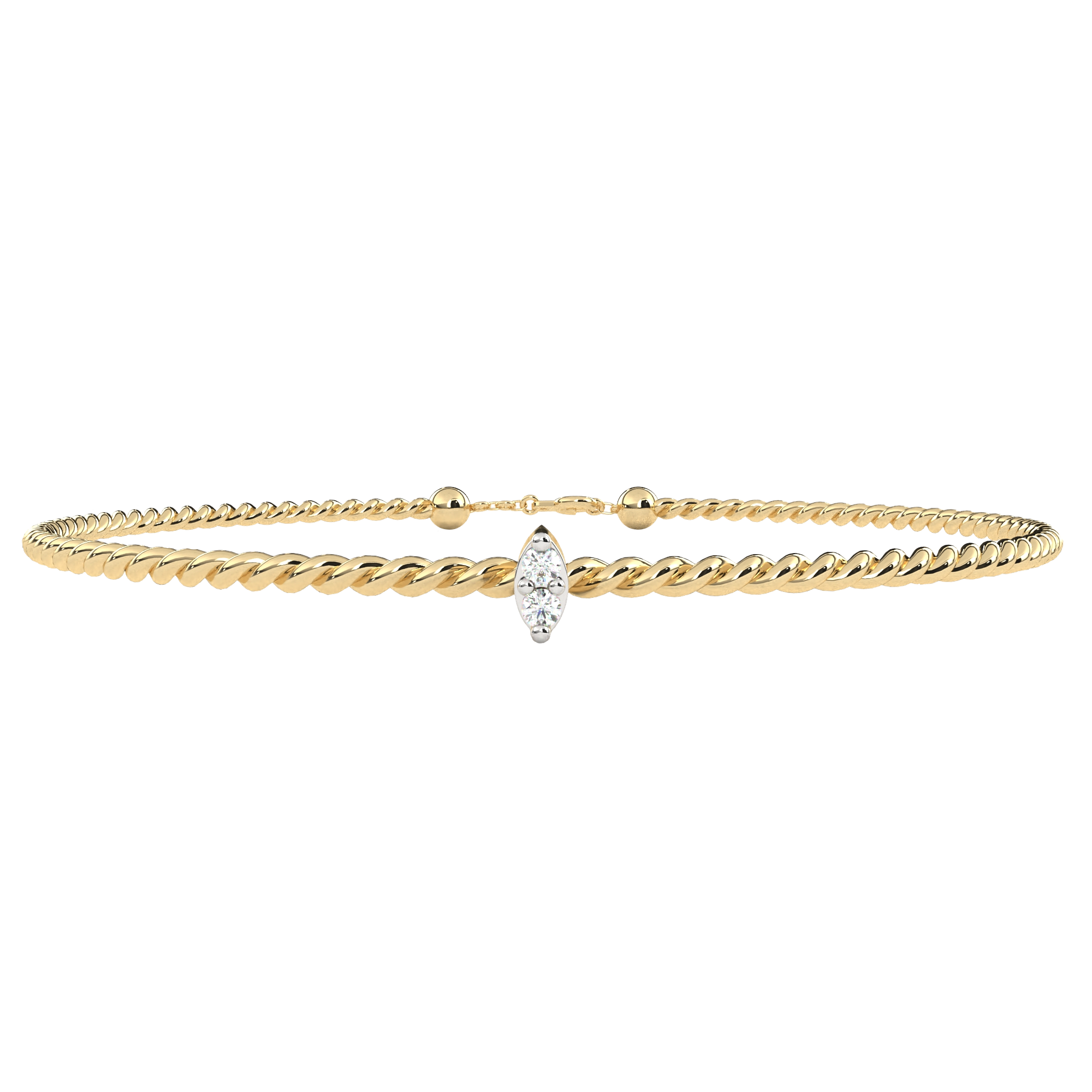 Solitairekart 0.01ct Round Cut Natural Diamond Bracelet-HI Color. VS-SI Clarity